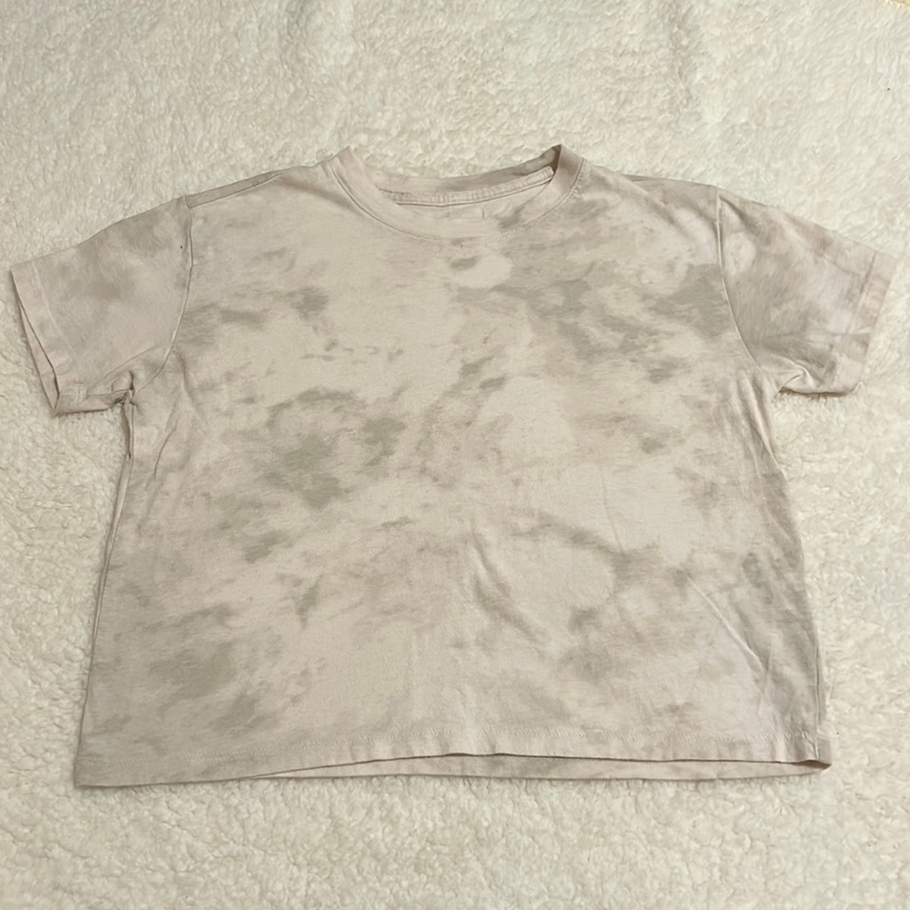Hollister Crop Pale Pink Tye Die Tee XS